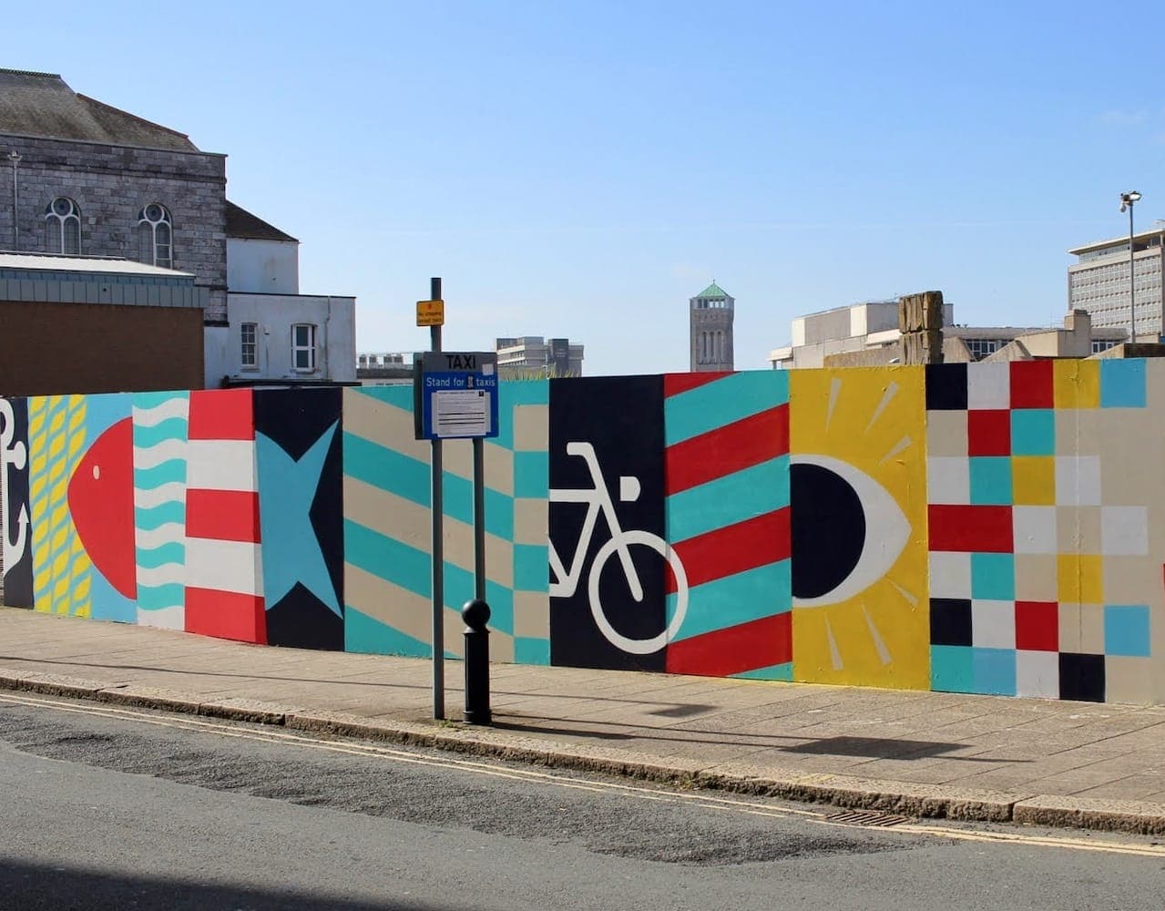 Hoarding Graphics and Street Art Branding for Plymouth City Centre Company